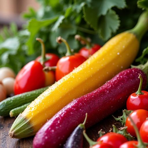 Colorful display of locally sourced vegetables.